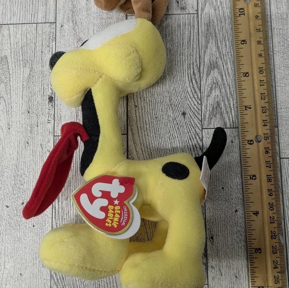Ty  Odie Yellow and Brown Dog Plush with Red Tongue